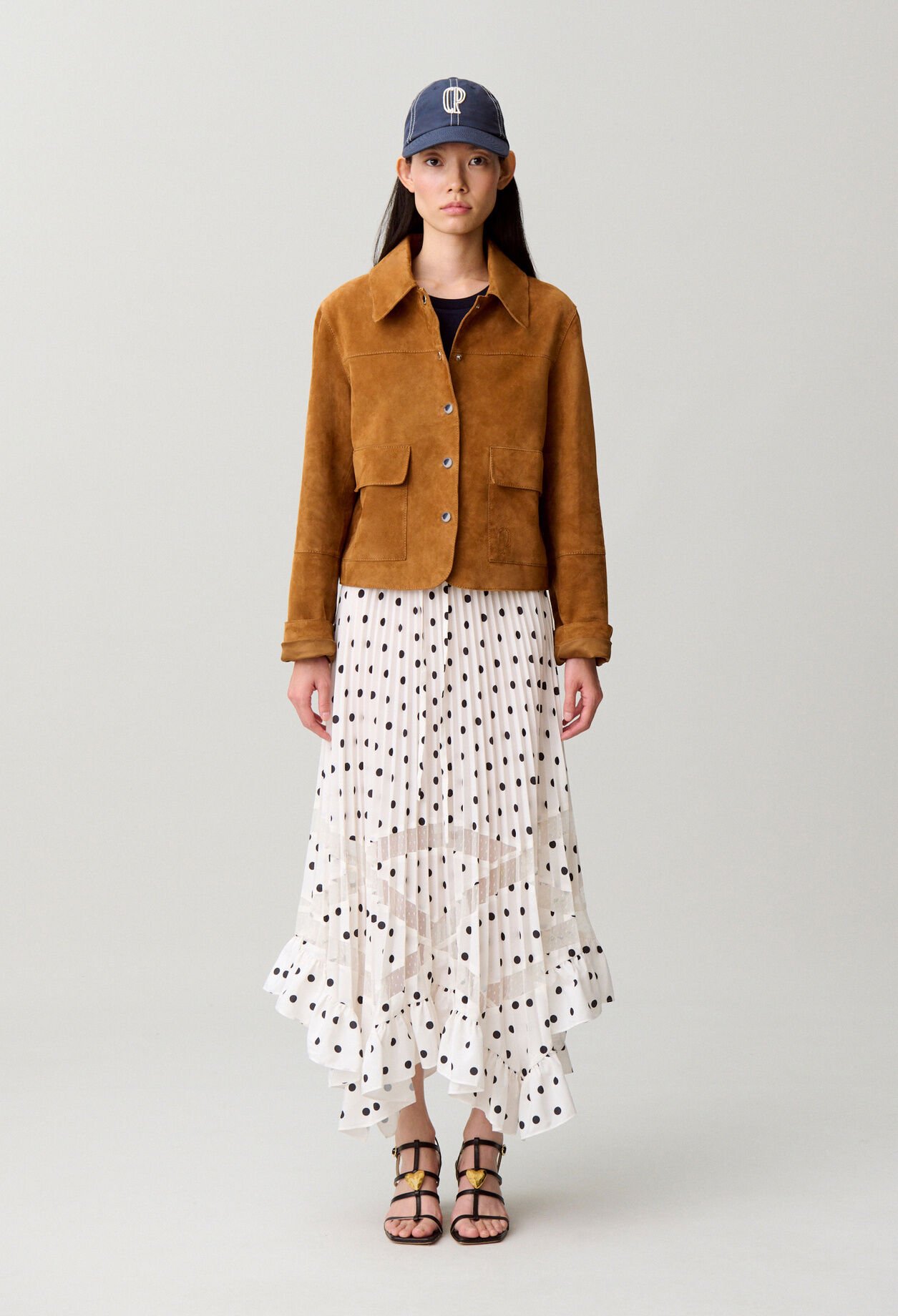 Jupe pliss&eacute;e &agrave; pois