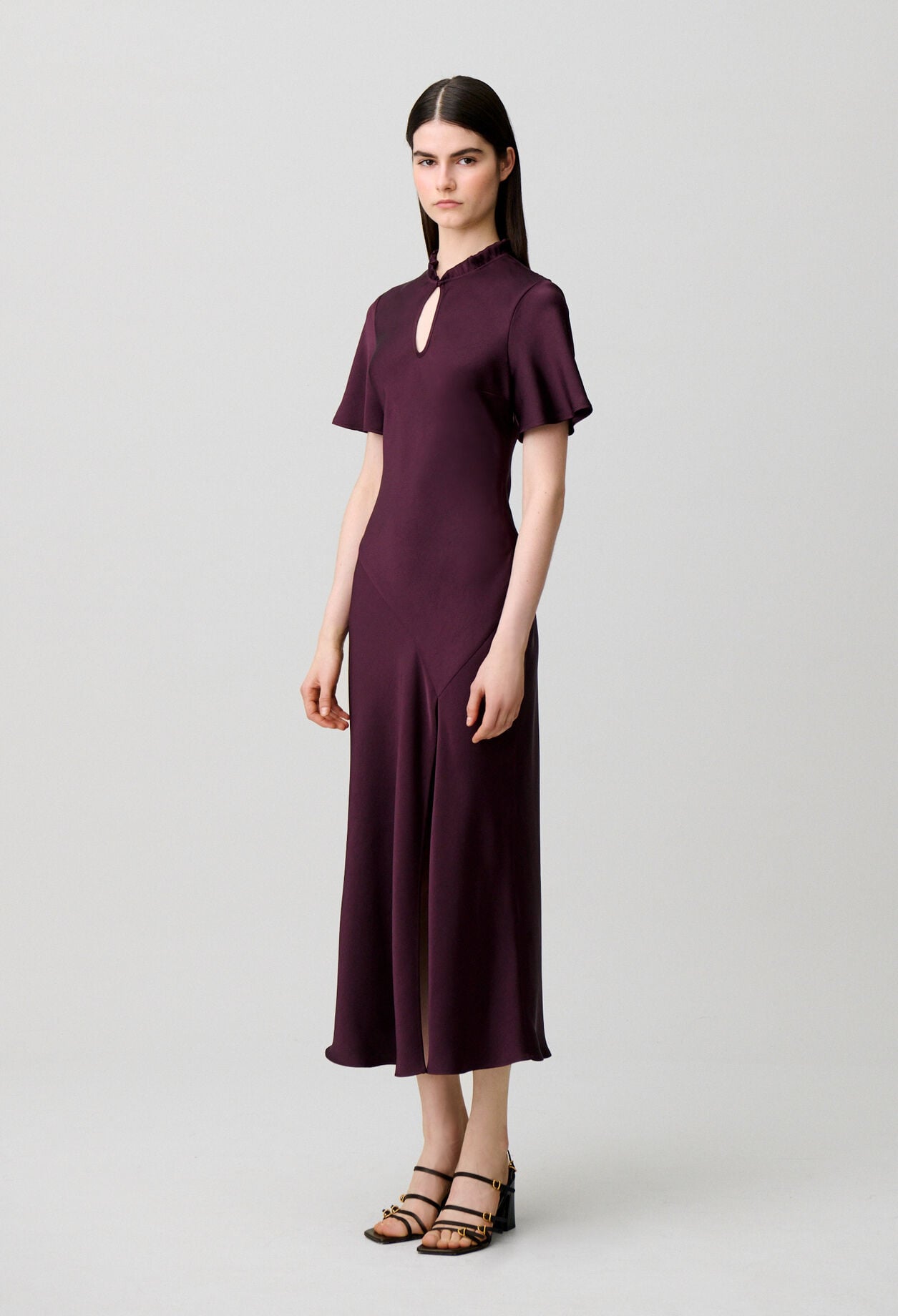 Robe fluide col victorien