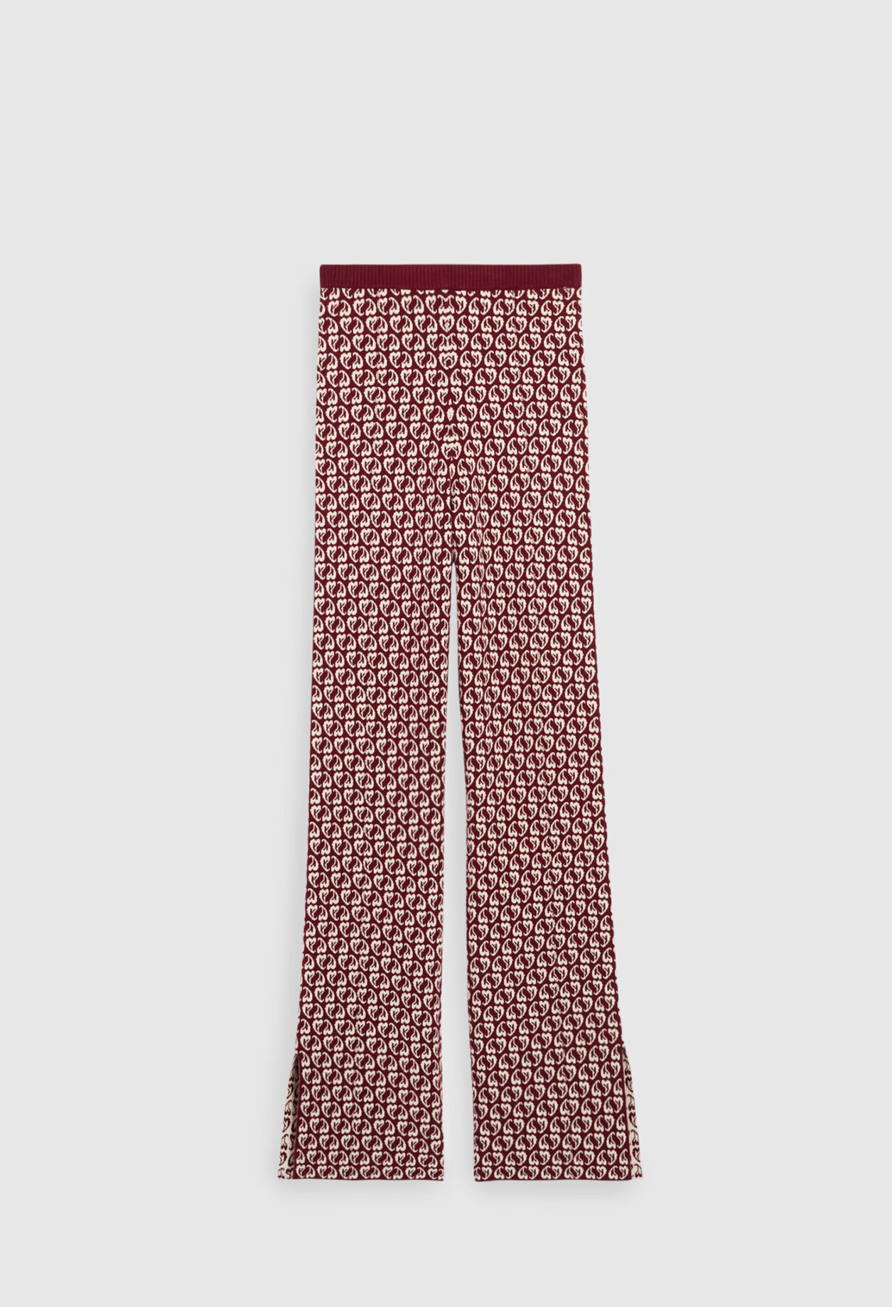 Pantalon bicolore maille imprimé cœur