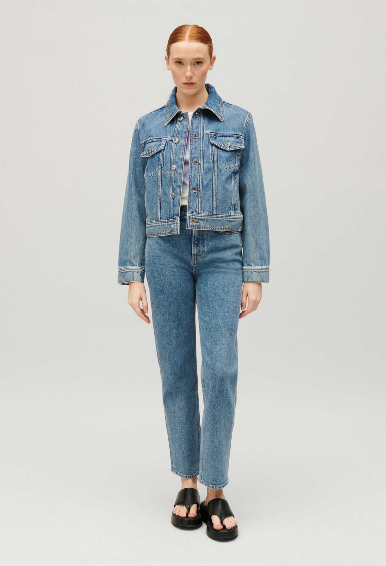 Veste droite jean bleu pour femme Claudie Pierlot