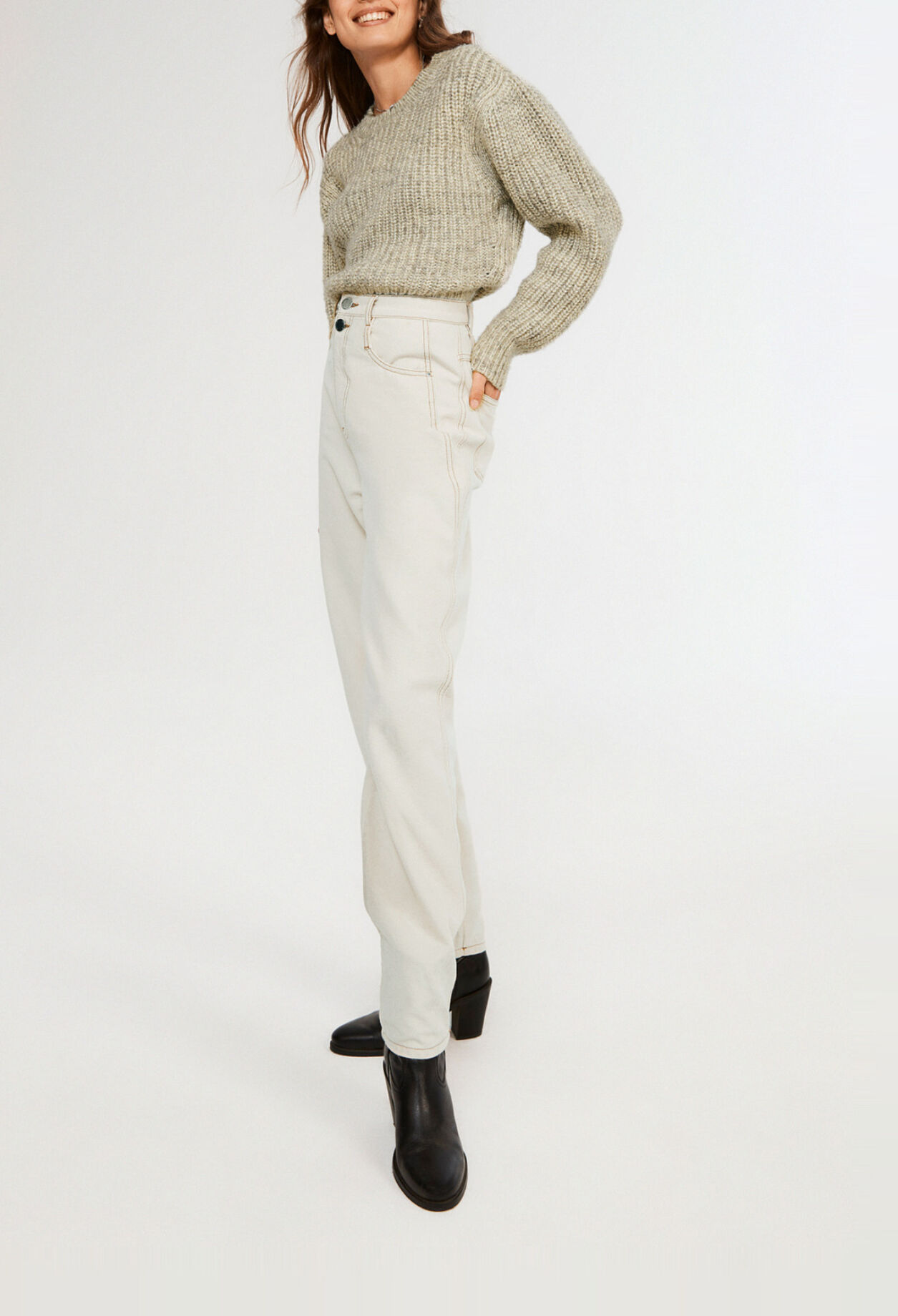 Jean beige en denim ecowash