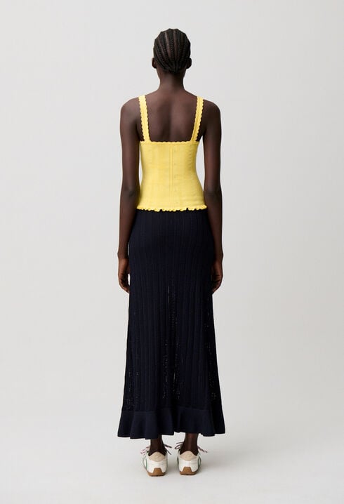 Top maille volants