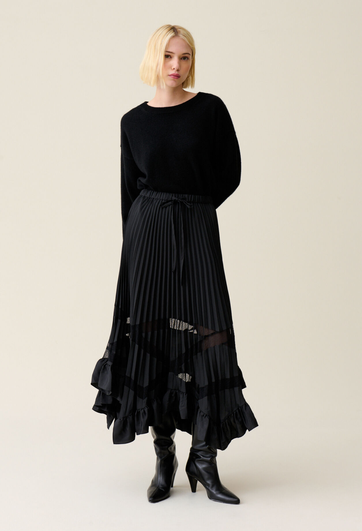 Jupe longue plissee asymetrique pour femme Claudie Pierlot