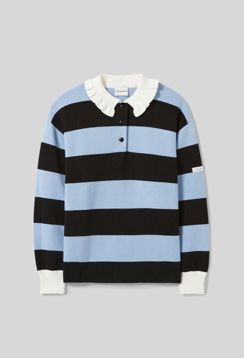 Pull polo large rayures