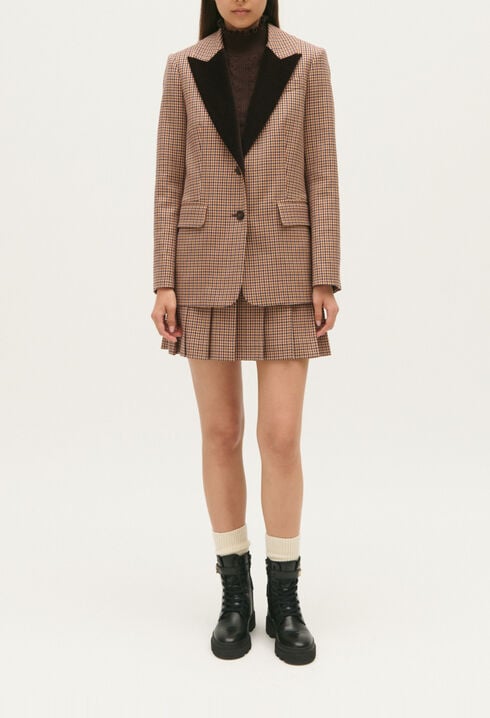 Veste tailleur imprimé carreaux