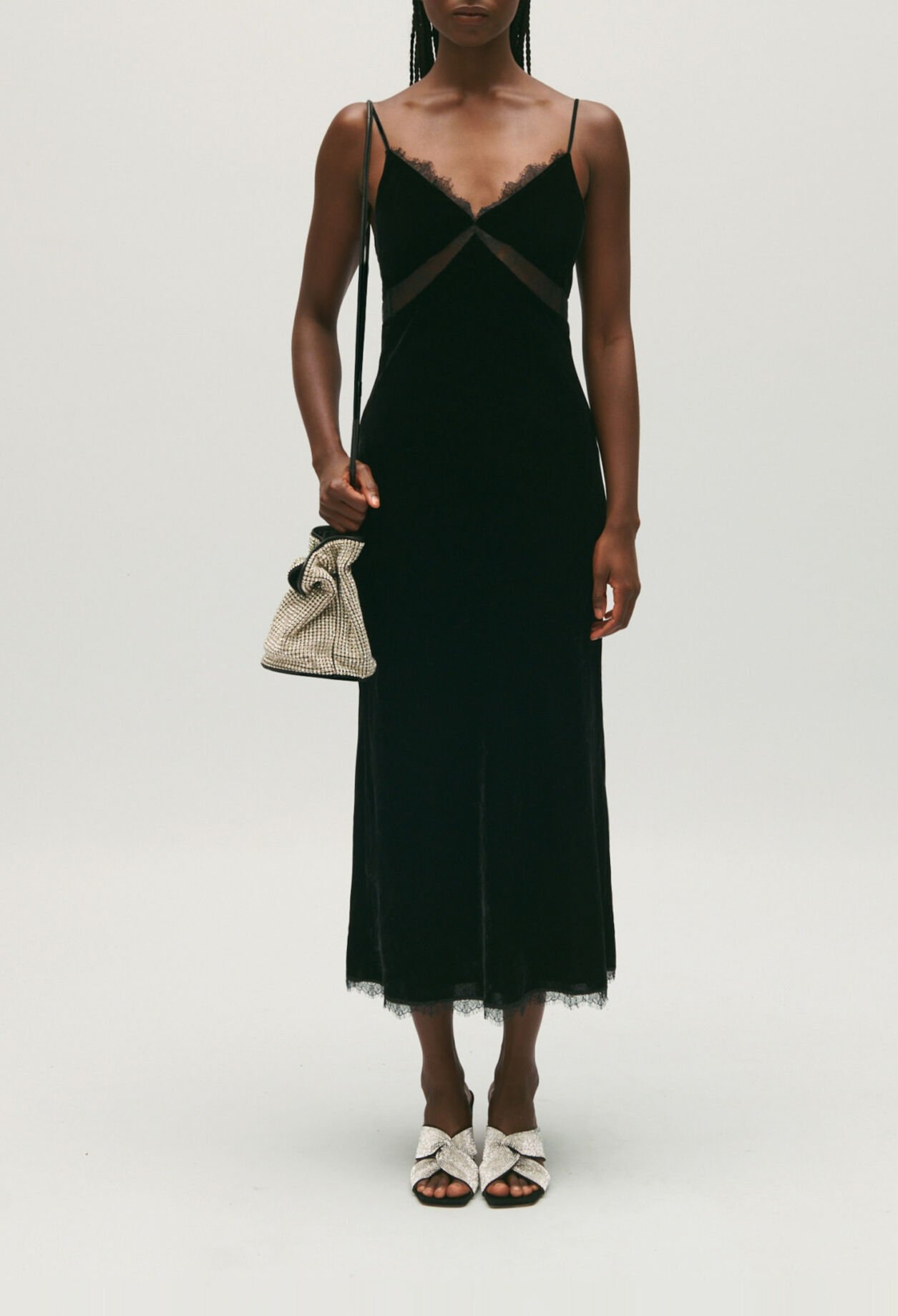 Robe midi velours noir