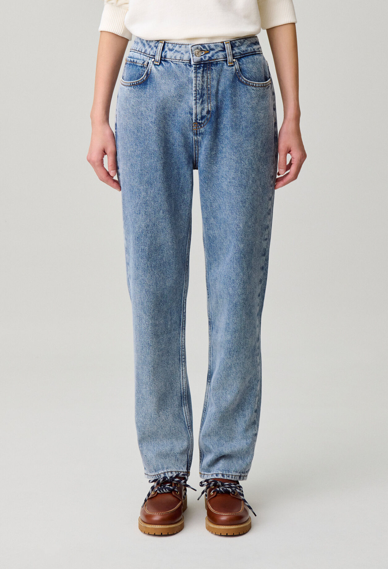 Jean cigarette 7/8 denim d&eacute;lav&eacute;