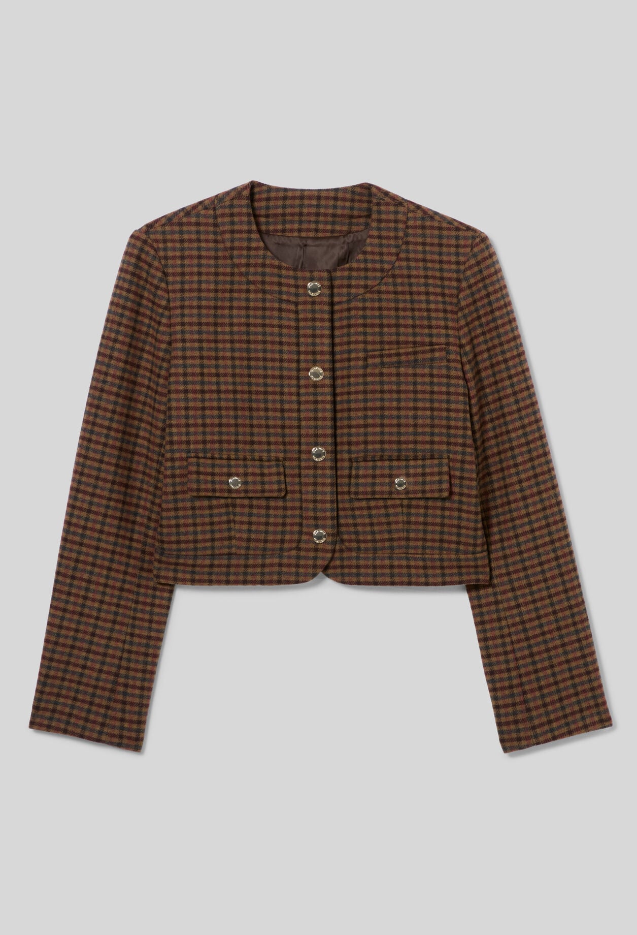 Veste droite &agrave; carreaux