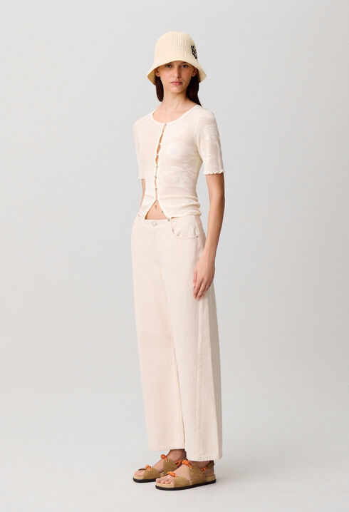 Cardigan maille fleurs