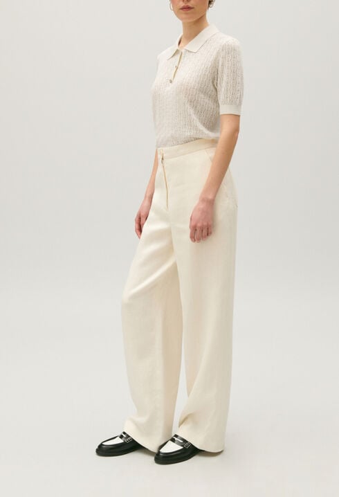 Pantalon de tailleur lin mélangé