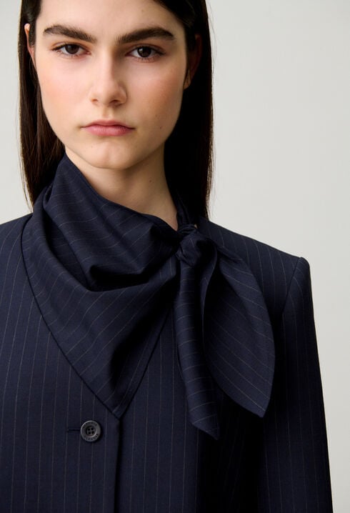 Veste laine foulard amovible
