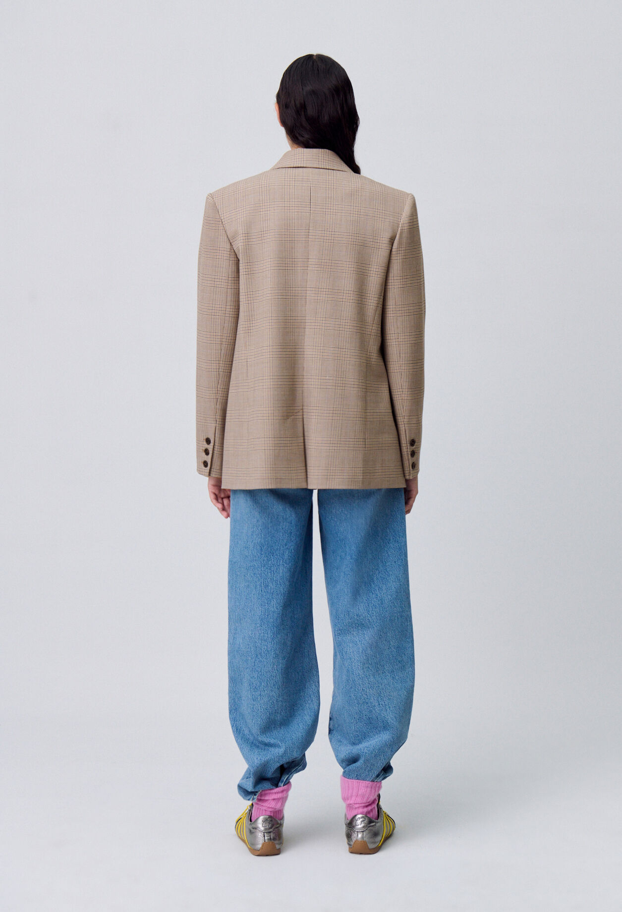 Veste droite tailleur carreaux