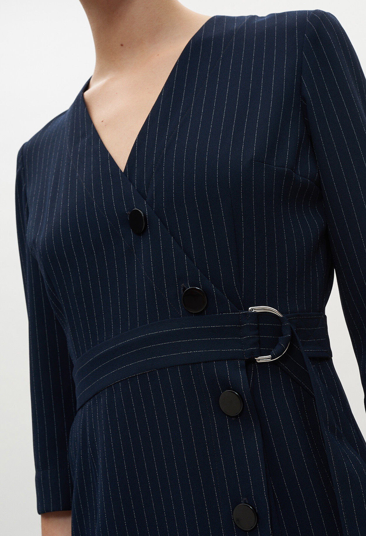 Robe croisée à rayures