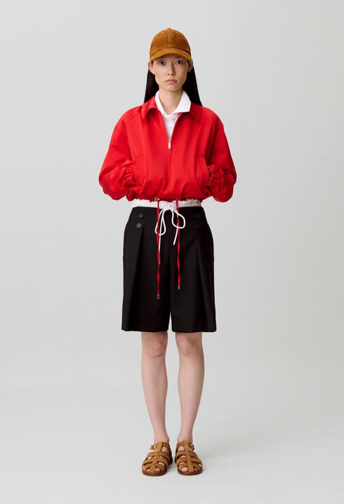 Blouson satiné court et large