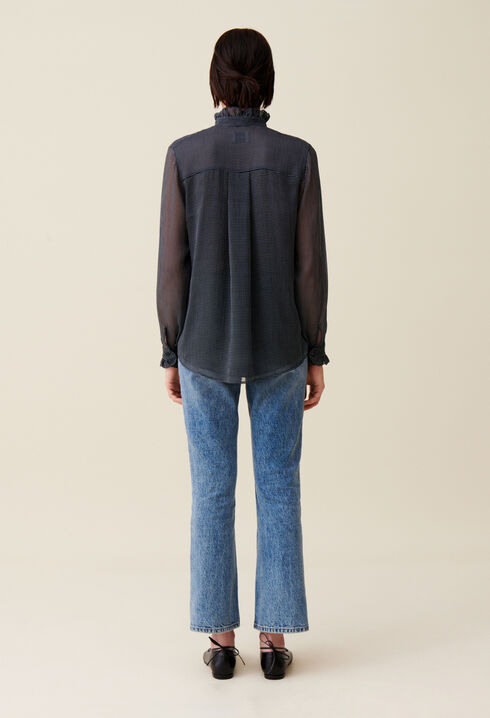 Chemise fluide petits carreaux
