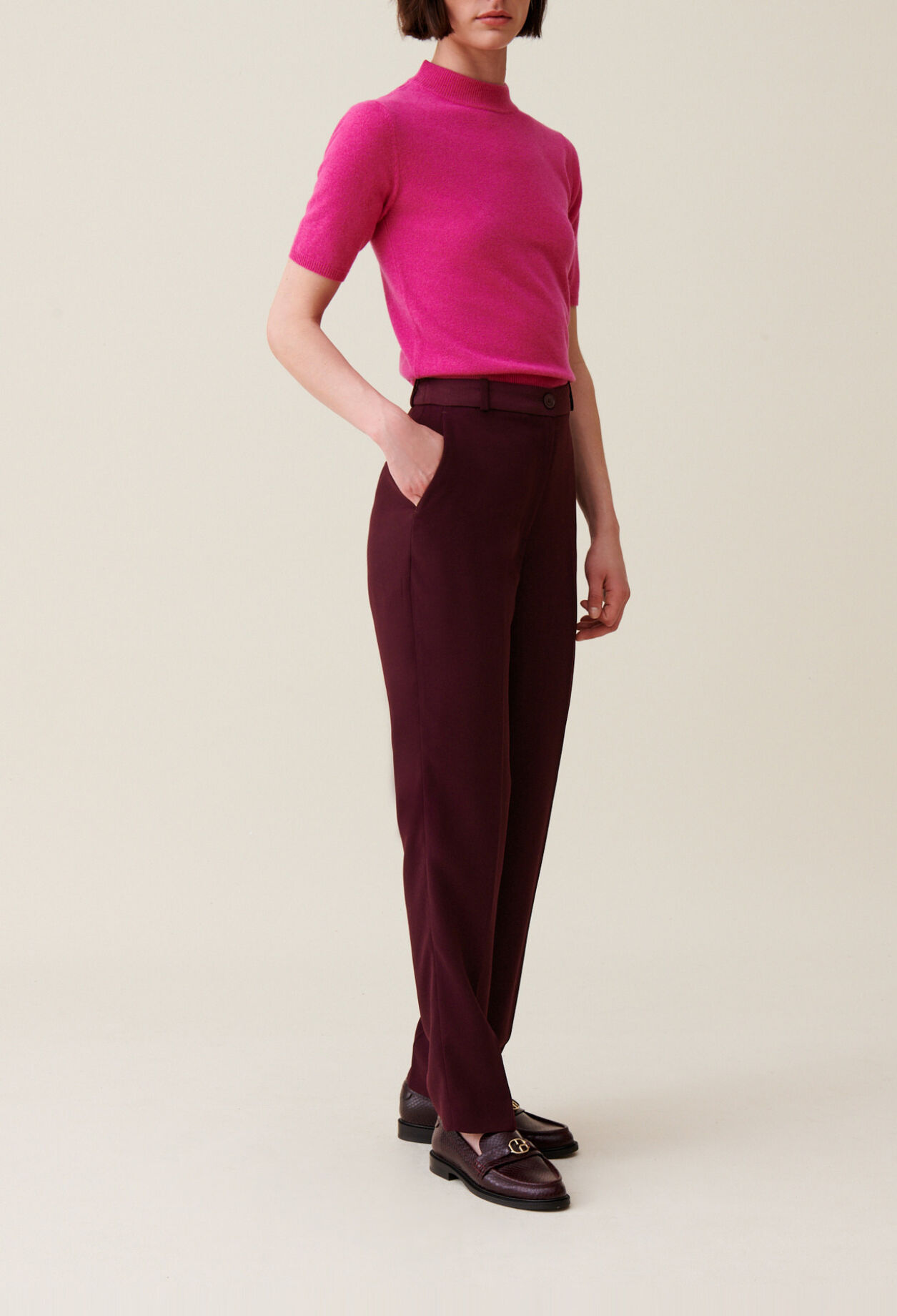 Pantalon tailleur coupe cigarette
