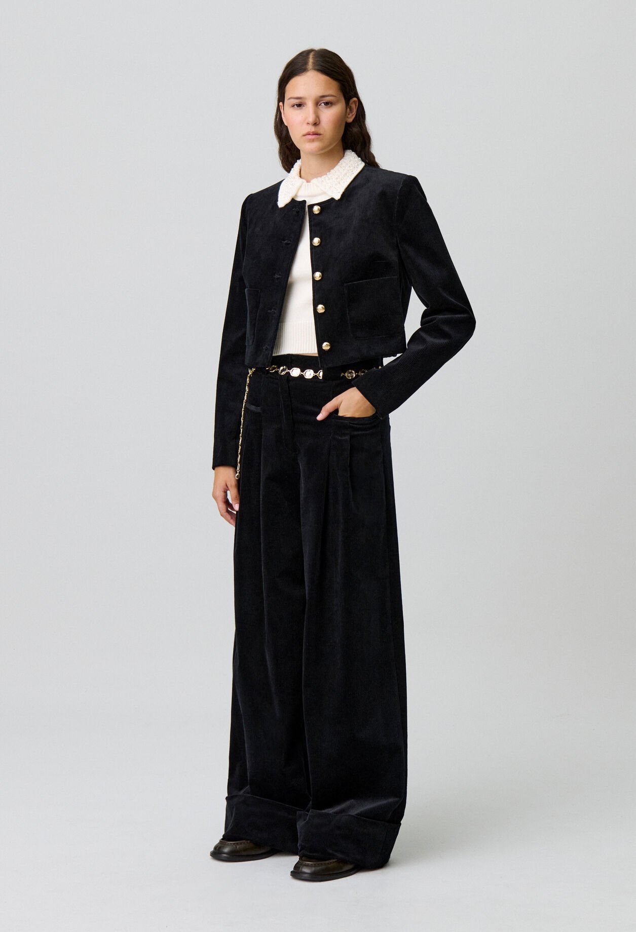 Veste boîte courte velours