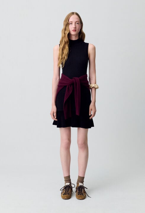 Robe maille col roulé