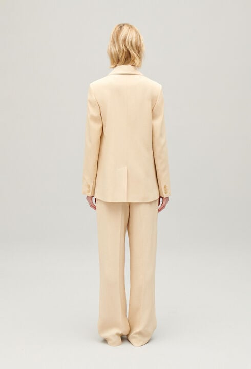 Veste costume texturée beige