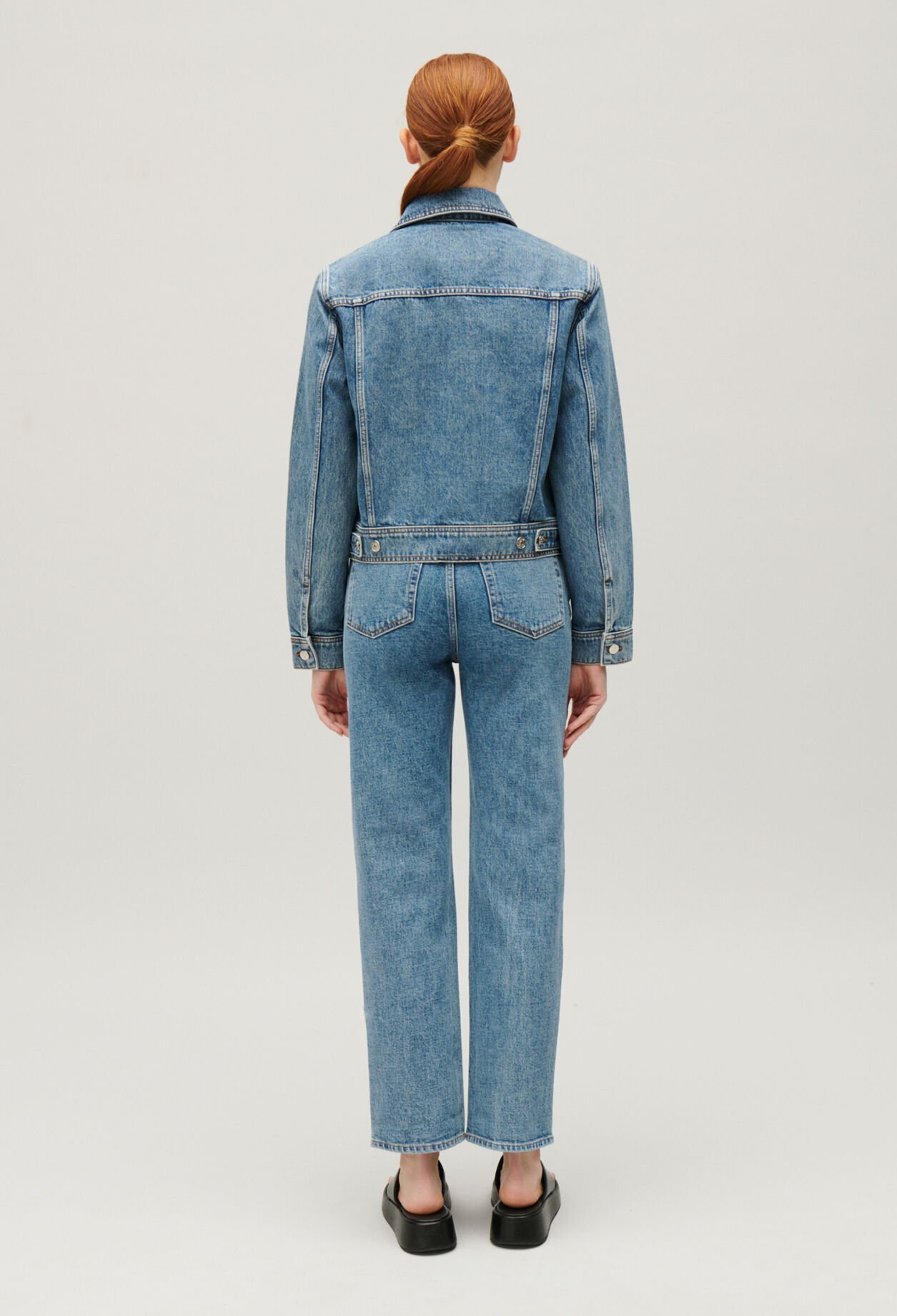 Veste droite jean bleu