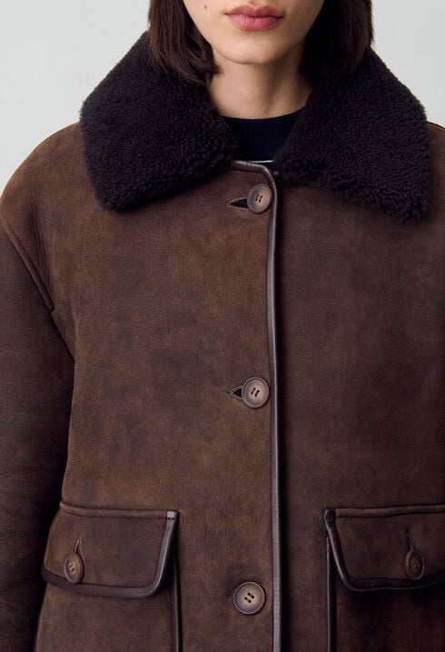 Manteau peau lainée