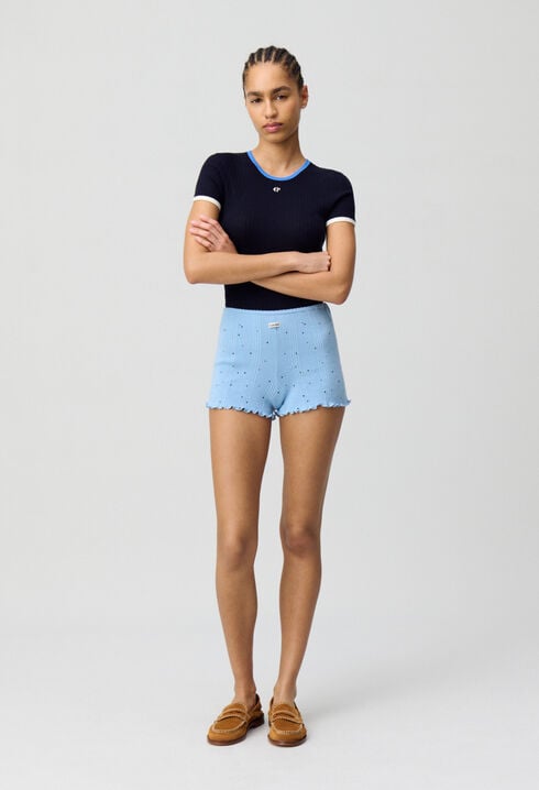 Short court maille fine