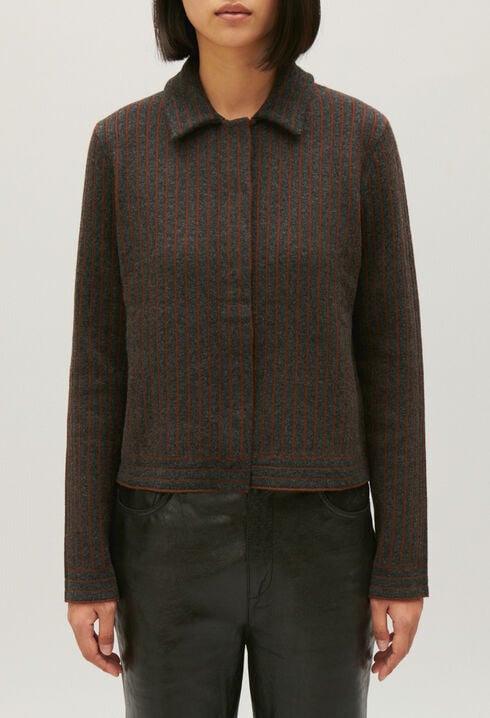 Cardigan maille rayée 