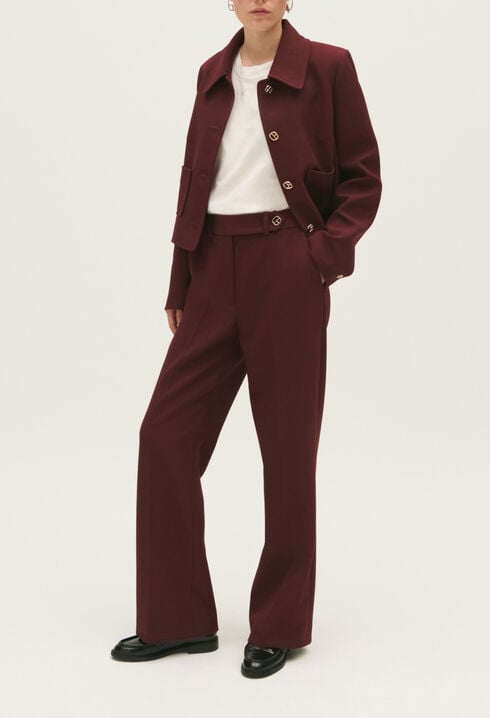 Pantalon droit bordeaux