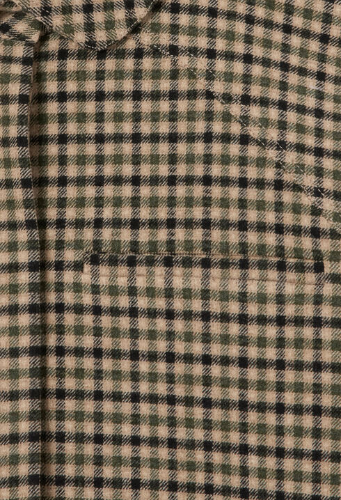 Veste courte laine m&eacute;lang&eacute;e &agrave; carreaux