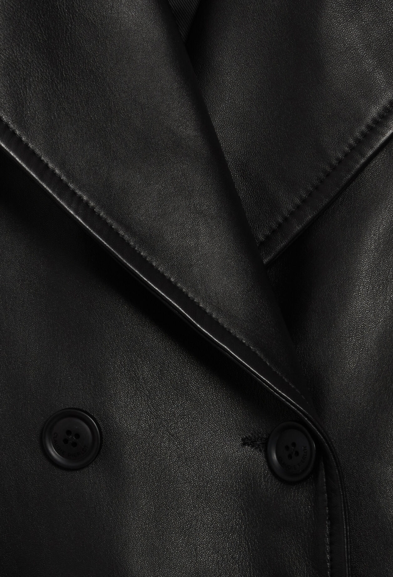Trench marine cuir lisse