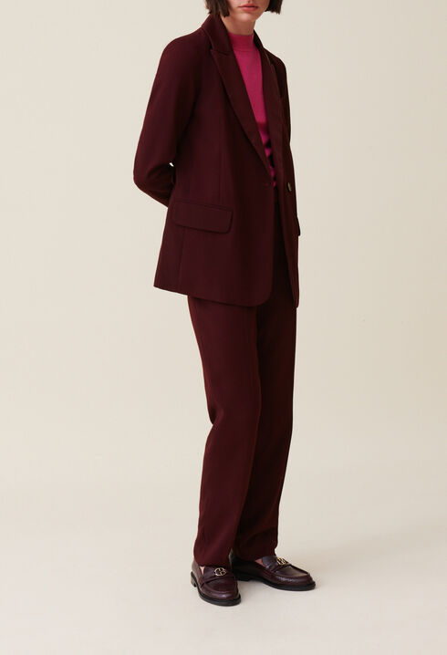 Veste tailleur boutonn&eacute;e ceintur&eacute;e