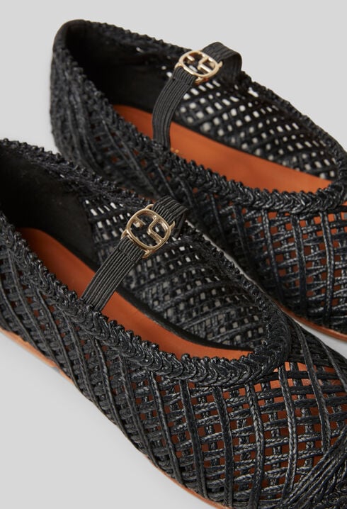 Ballerines tressées cuir