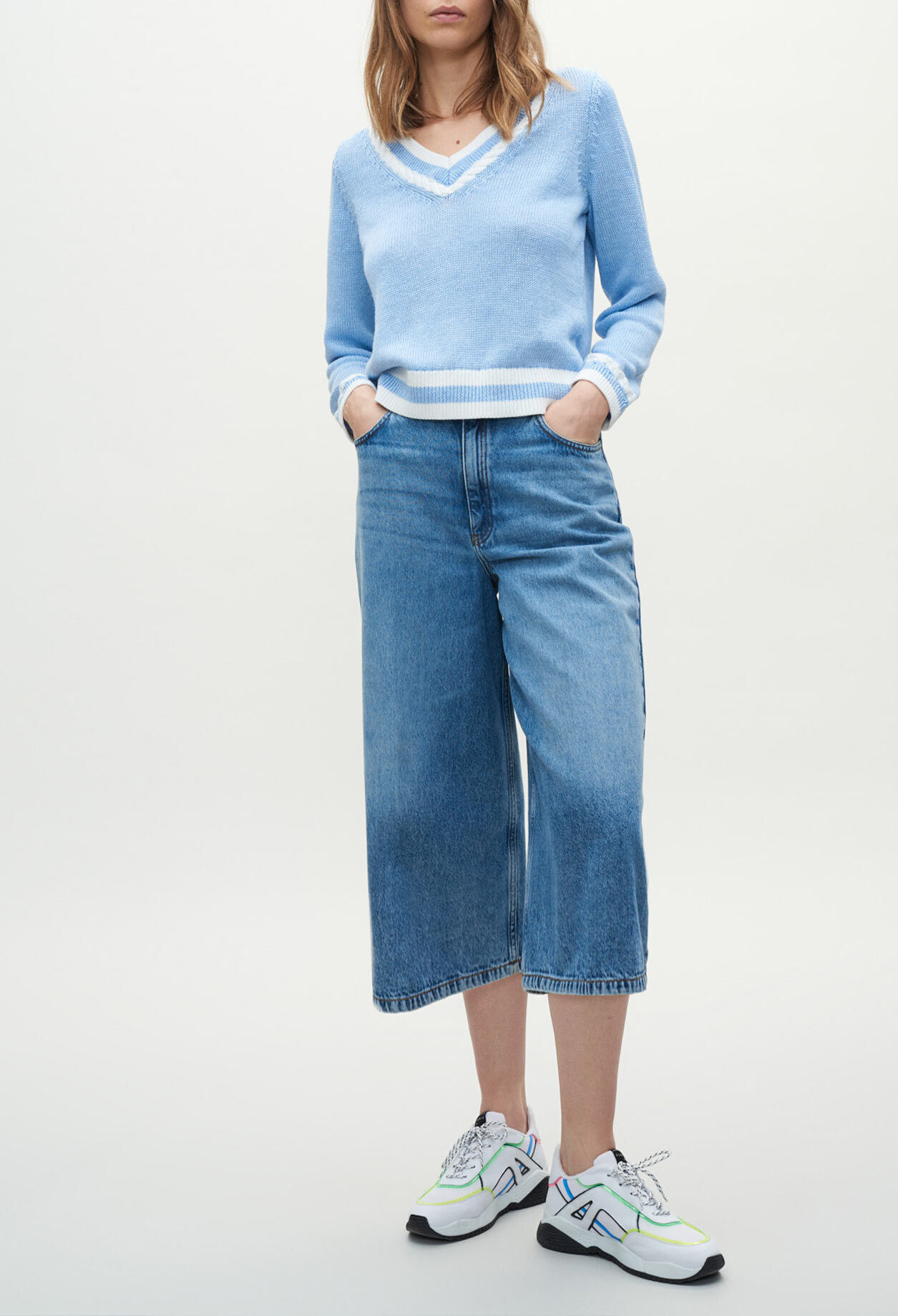 Pull en lin bleu ciel
