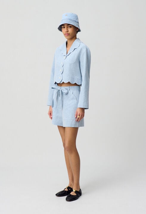 Short jean ceinturé