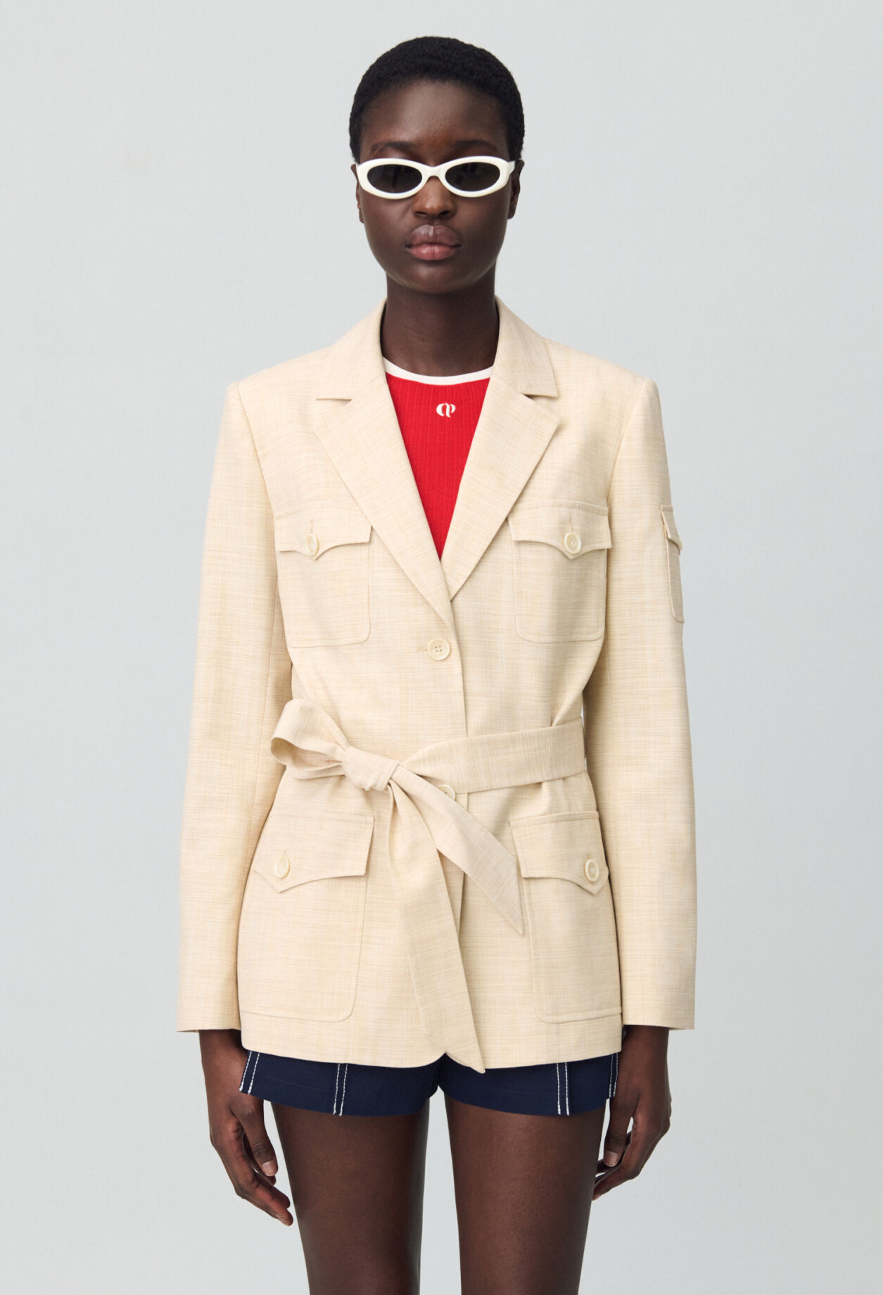 Veste saharienne ceinturée