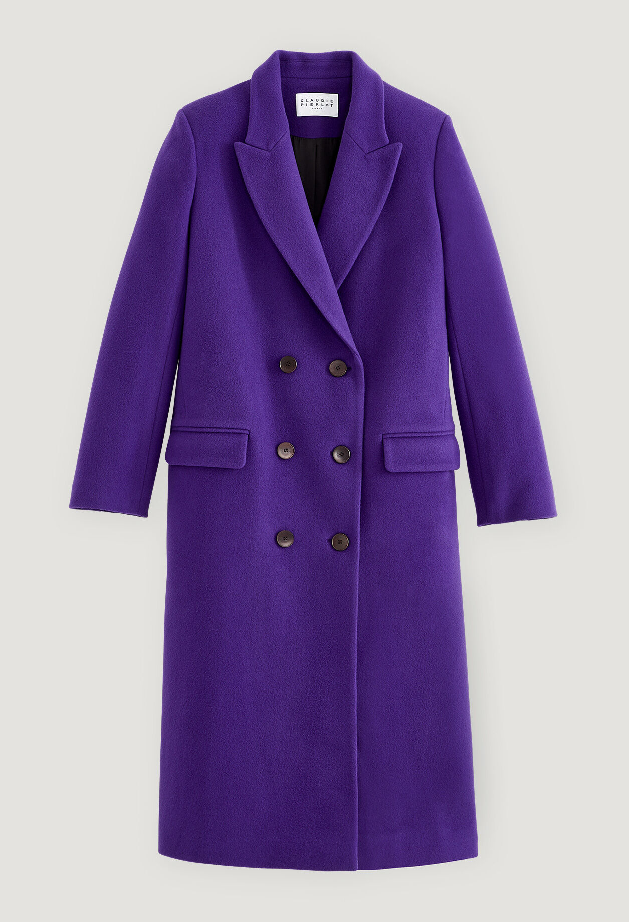 Manteau long en laine et cachemire