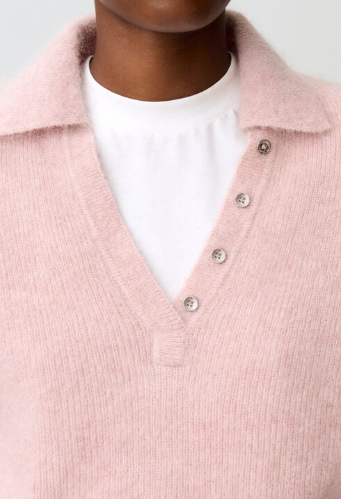 Pull d&eacute;contract&eacute; maille poilue
