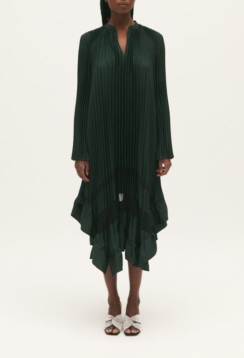 Robe mi-longue plissée