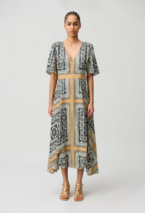 Robe longue fluide imprimée