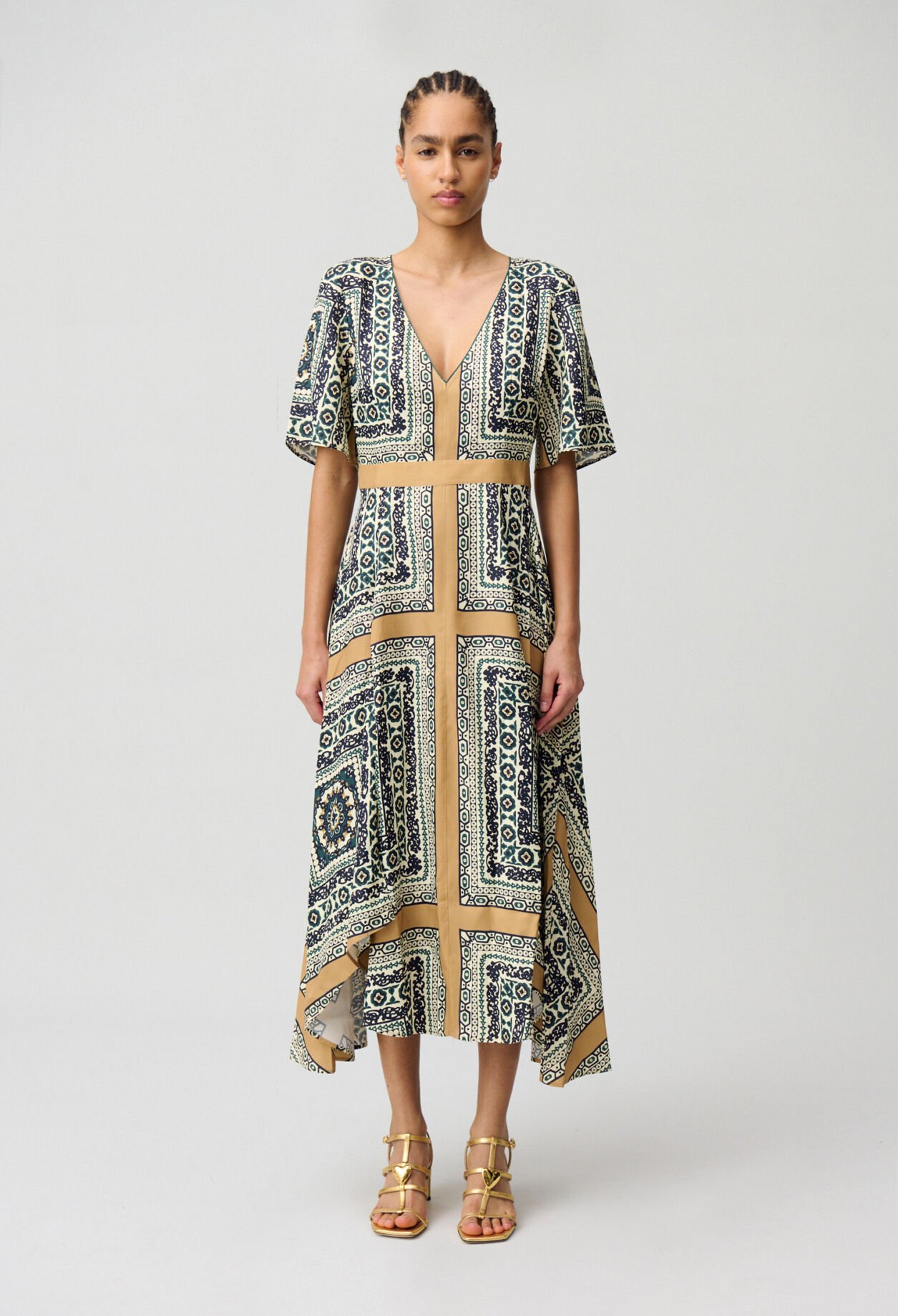 Robe longue fluide imprimée