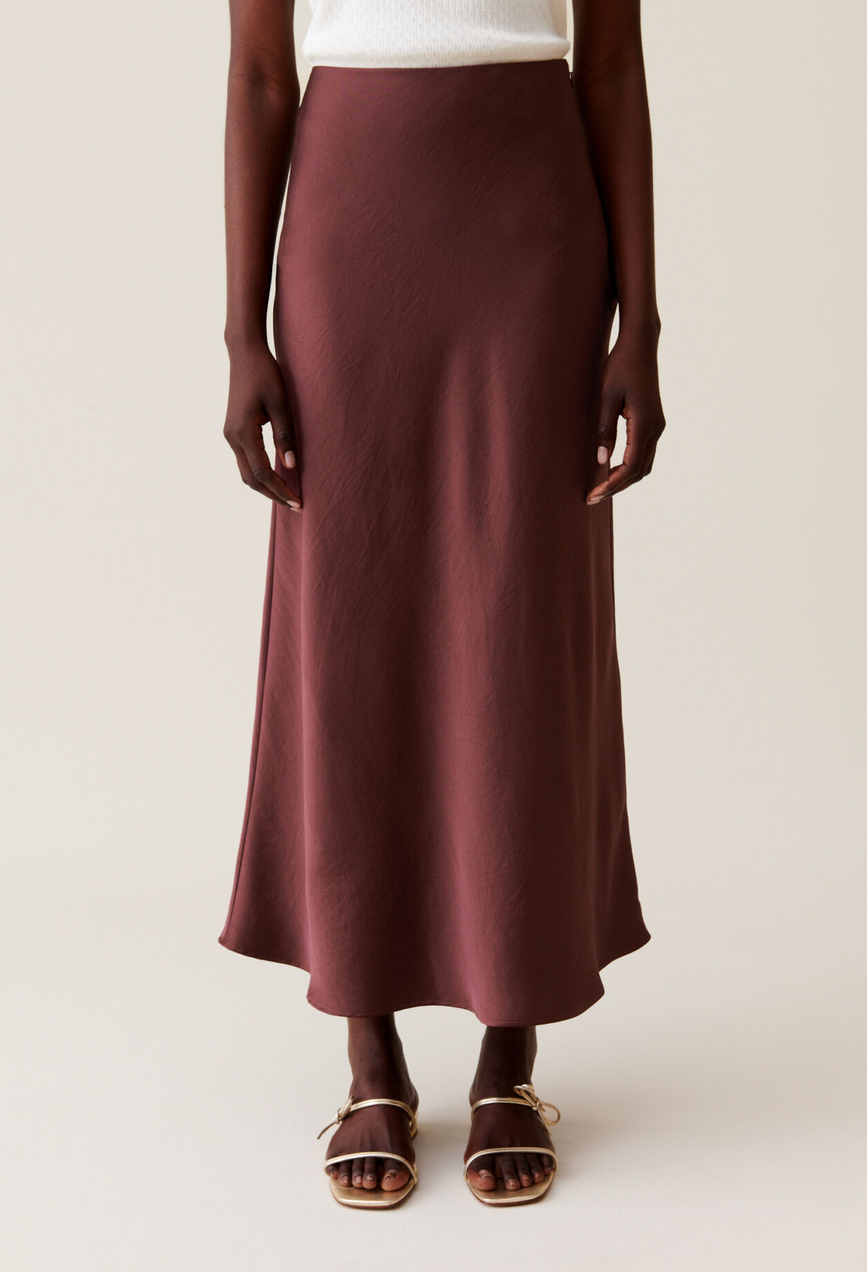 Jupe midi fluide satinee pour femme Claudie Pierlot