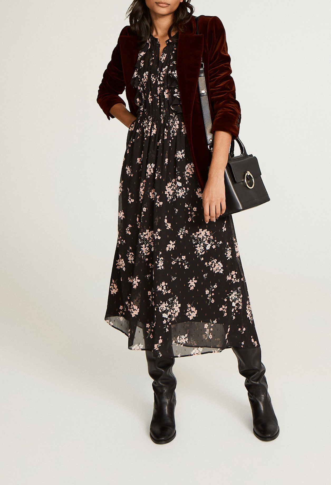 Robe longue à fleurs