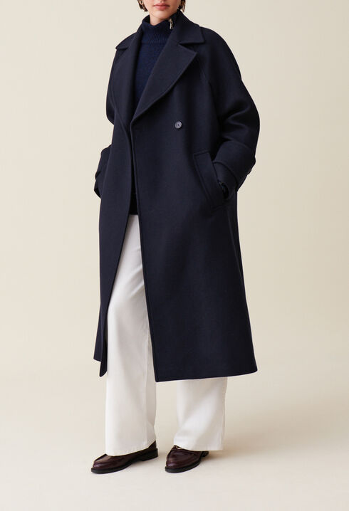 Manteau laine esprit trench-coat