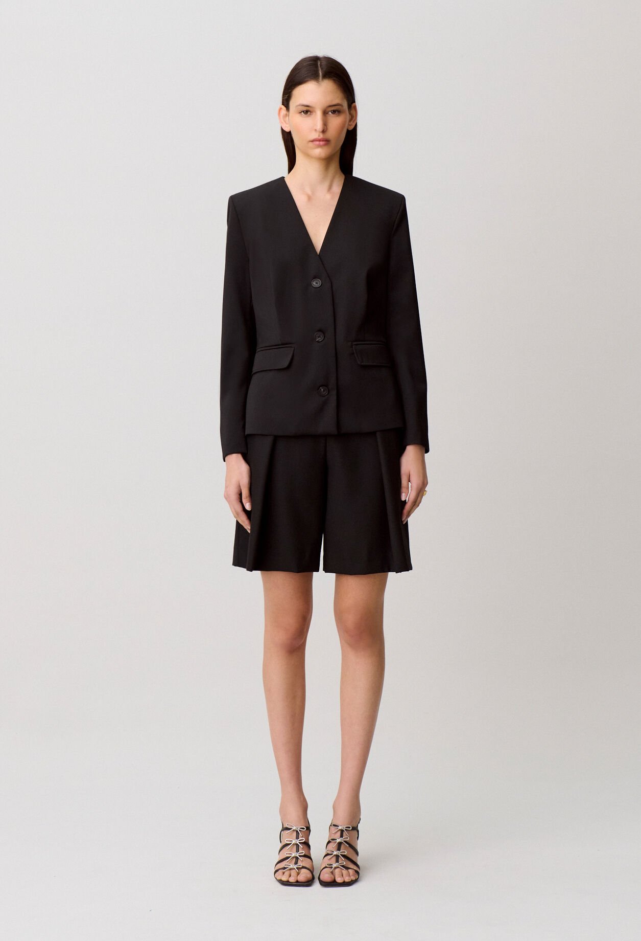 Veste tailleur laine m&eacute;lang&eacute;e