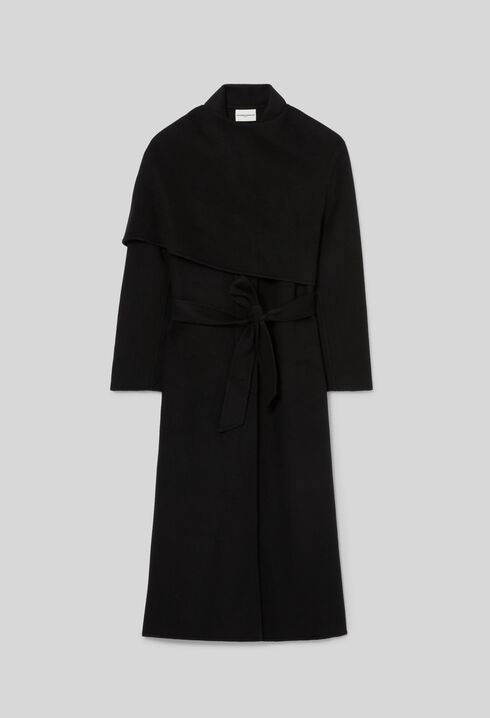 Manteau long drap&eacute;