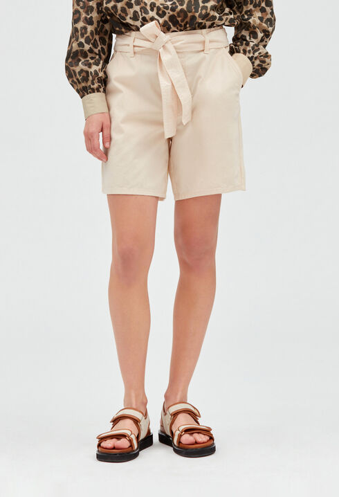 Short coton beige