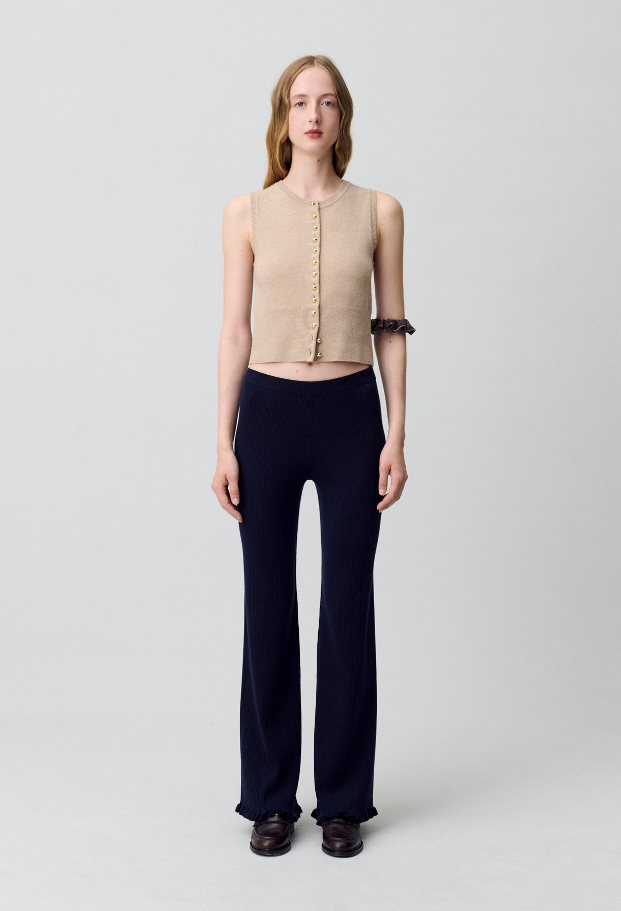 Pantalon flare maille