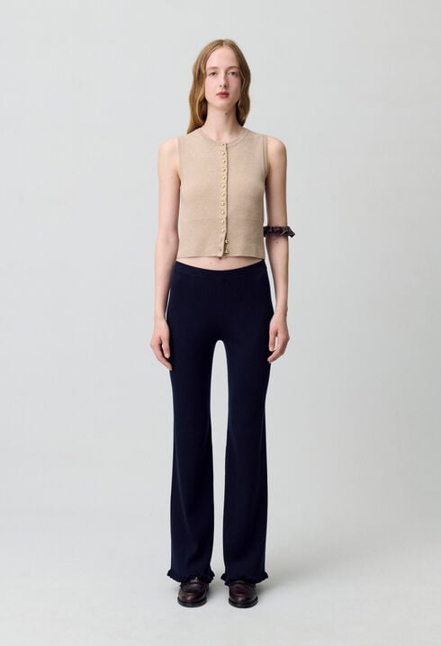 Pantalon flare maille