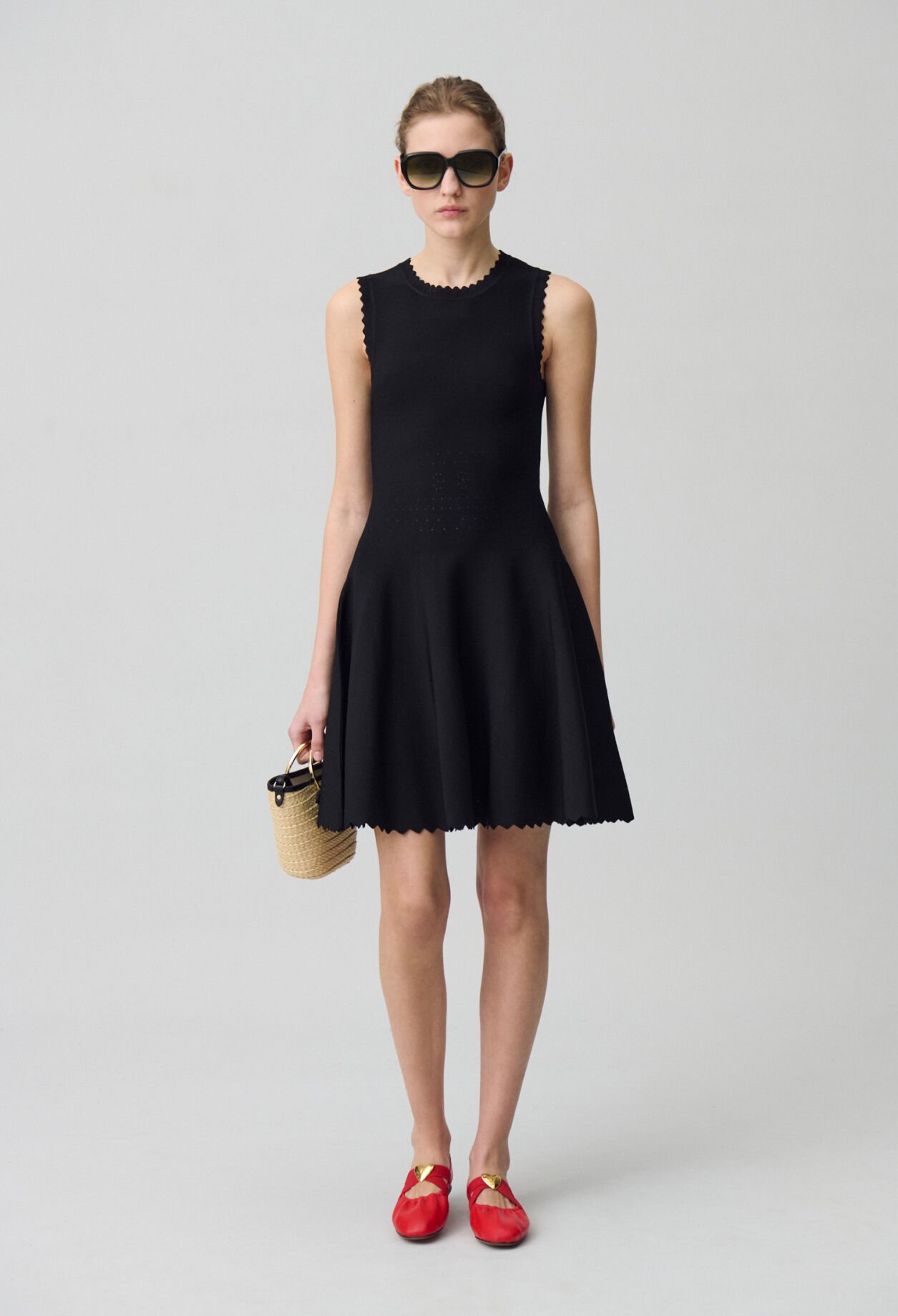Robe courte patineuse fine maille