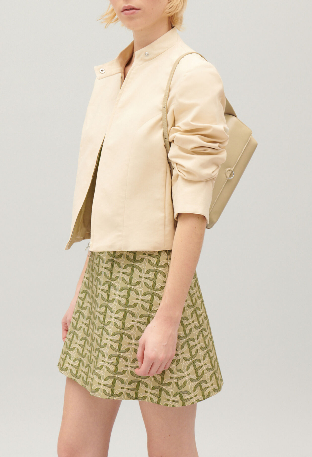 Veste biker beige clair